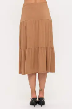 Tiered Jersey Midi Skirt