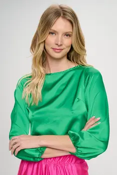 Stretch Satin Crop Top with Open Back