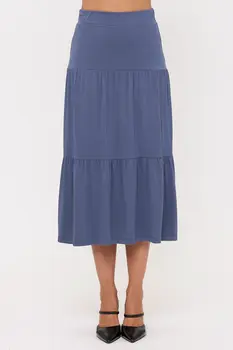 Tiered Jersey Midi Skirt