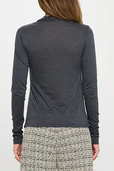 Knit Long Sleeve Mock neck Top with Scrunched Detail