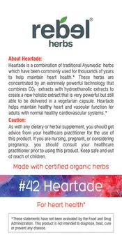 Rebel Herbs Organic Heartade Vegetarian Caps - 60 Count