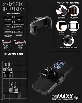 BLACK 20MAXX HIGH SPRING TENSION MOTORCYCLE CRADLE FOR IPHONE