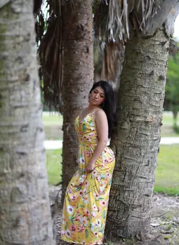 (Rashio) Summer Long flower-print Evening Cocktail Sundress