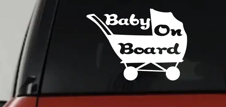 Baby On Board Stroller Girlie Decal for Car or Truck Window Sticker