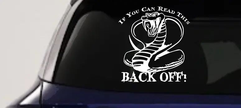 Back Off Cobra Decal Funny Car Truck Window Vinyl Sticker