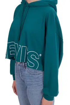 LEVIS - Felpa donna crop oversize con cappuccio