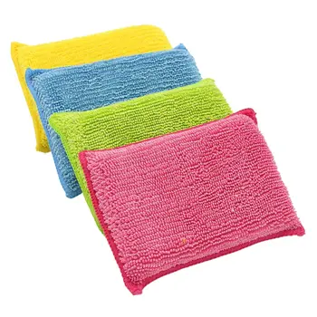 Microfiber Cleaning Sponge Dual-Sided Yellow Single product