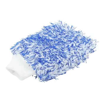 Premium Car Cleaning Mitt with Dual Microfibers Blue
