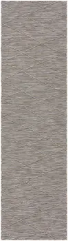 8' Gray And Light Gray Geometric Indoor Outdoor Runner Rug