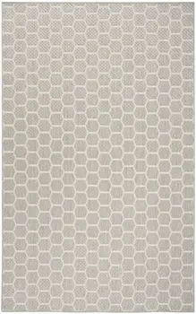 5' X 7' Gray And Ivory Geometric Indoor Outdoor Area Rug