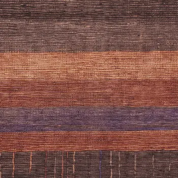 5' X 8' Orange Copper And Purple Striped Washable Indoor Outdoor Area Rug