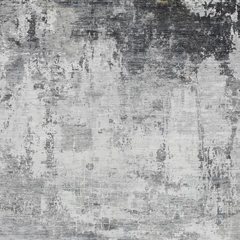 5' X 8' Gray And Ivory Abstract Washable Indoor Outdoor Area Rug