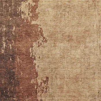 3' X 5' Rust And Copper Abstract Washable Indoor Outdoor Area Rug