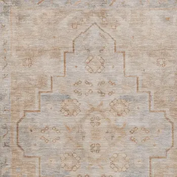 5' X 8' Copper And Beige Medallion Washable Indoor Outdoor Area Rug