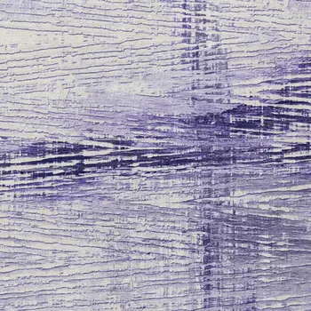 9' X 12' Lavender And Ivory Striped Washable Indoor Outdoor Area Rug