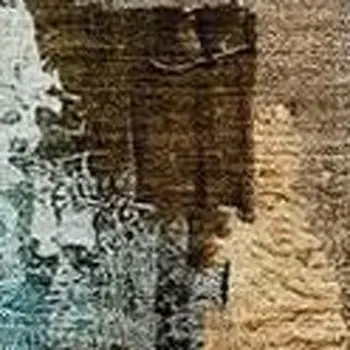 5' X 8' Beige And Teal Blue Abstract Washable Indoor Outdoor Area Rug