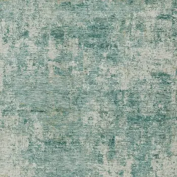 3' X 5' Teal Blue And Beige Abstract Washable Indoor Outdoor Area Rug