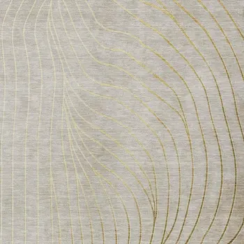 5' X 8' Beige And Silver Abstract Washable Indoor Outdoor Area Rug