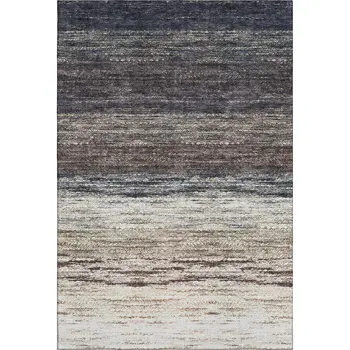8' X 10' Beige Ivory And Blue Ombre Washable Area Rug With UV Protection