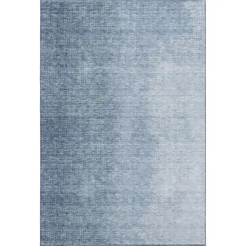 9' X 12' Blue And Ivory Ombre Washable Area Rug With UV Protection