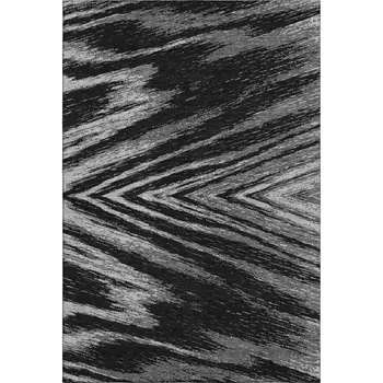 5' X 8' Black And Gray Abstract Washable Area Rug With UV Protection