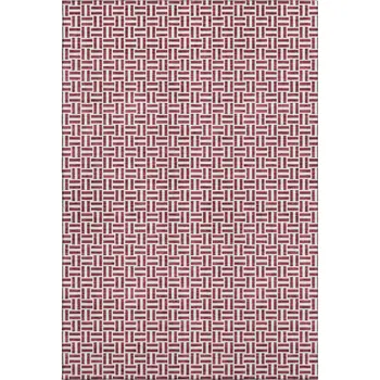 10' X 14' Burgundy And Ivory Geometric Washable Area Rug With UV Protection