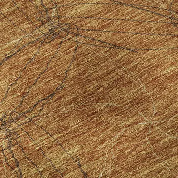 9' X 12' Copper And Brown Geometric Washable Area Rug With UV Protection