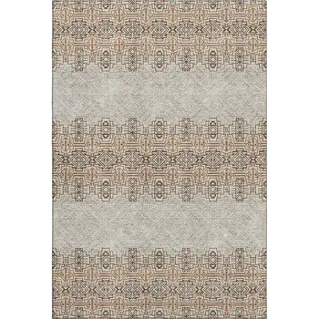 5' X 8' Brown And Beige Southwestern Washable Area Rug With UV Protection