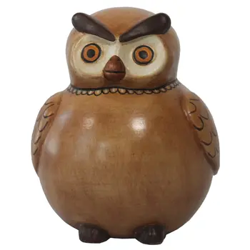 Brown Ceramic Owl Bank