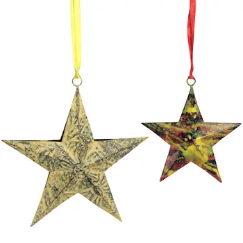 Recycled Metal Star Ornament w/ 5 Points