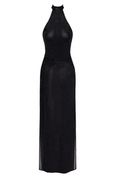 F372 langes Kleid Onyx Twin-slit - 3XL