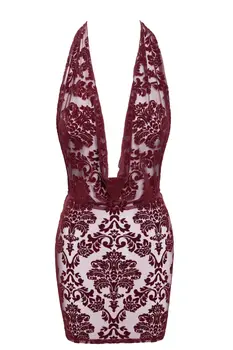 F385 Minikleid Kink Royal mit Wasserfallausschnitt - 3XL